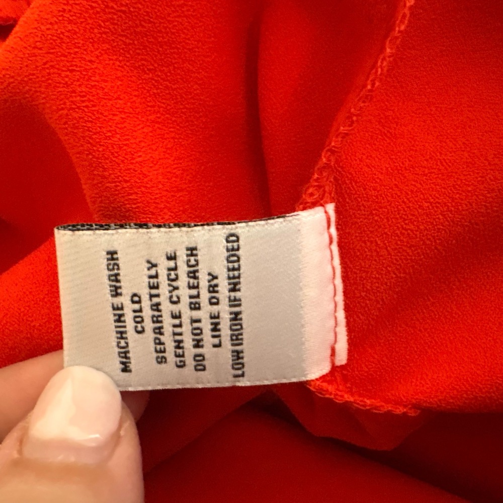 Emma & Michele Red S/S Shift Dress Pleated Hem Size 14 Career Office Modern - Picture 9 of 9